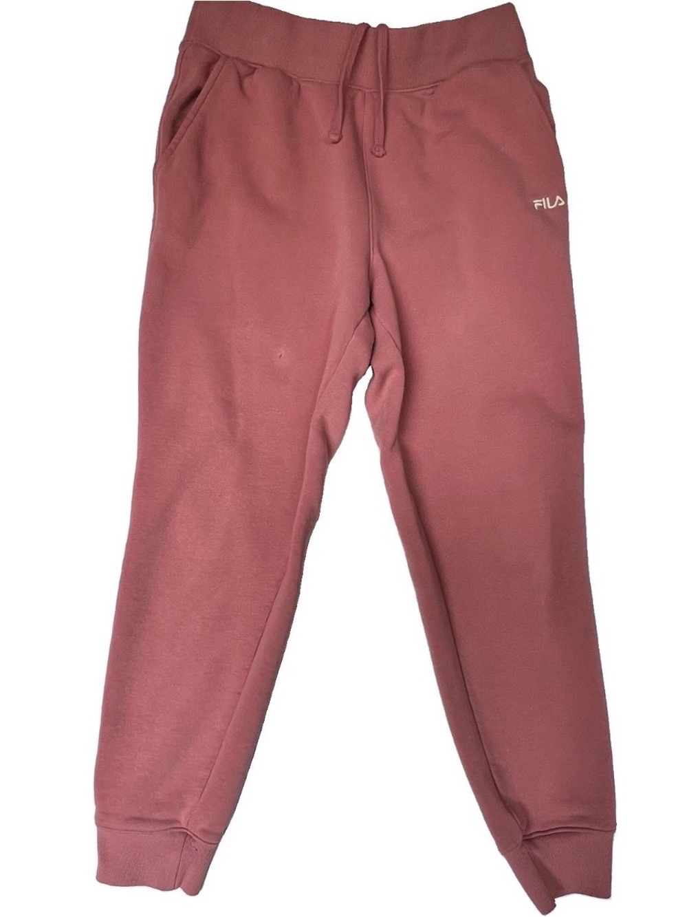 FILA Women's Fleece Joggers Size L Dusty Rose Pink Sweatpants Athletic Pants